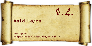 Vald Lajos névjegykártya